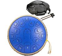 Steel Tongue Drum 14 Inch, 15 Notes Hang Drum Hand Pan Percussion Instrument,With Drum Carry Bag 2 Drumsticks Other Accessories,for Concert Mind Healing Yoga Meditation,F