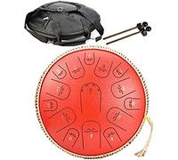 Steel Tongue Drum 14 Inch, 15 Notes Hang Drum Hand Pan Percussion Instrument,With Drum Carry Bag 2 Drumsticks Other Accessories,for Concert Mind Healing Yoga Meditation,C