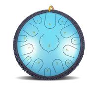 Steel Tongue Drum - 14 Inch 15 Notes Rain Drum, Large Metal Hand Pan Percussion Instrument for Adults and Kids, Includes Music Book and Mallets