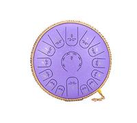Steel Tongue Drum 14 Inch 15 Tone Drum Handheld Drum Percussion Instrument Yoga Meditation Beginner Music Lover Gift (Color : Black)