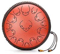 Steel Tongue Drum 14 Inches 15 Notes Percussion Instrument C Major,Handpan Drum with Bag,Rubber Mallets for Musical Education Concert Mind Healing Yoga Meditationm G