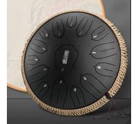 Steel Tongue Drum - 14 Inches 15 Notes Rain Drum -Large Metal Hand Pan Drums For Adults/Kids With Music Book, Handpan Mallets And Carry Bag, C Major Musical Instrument(F)