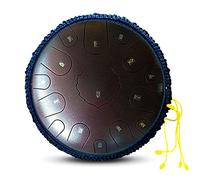 Steel Tongue Drum 15 Note 14 Inches,D Key Concert Percussion Instruments With Waterproof Bag, Music Book, Drum Mallets and Picks,Professional Steel Drums For,Maroon-14 inches 15 tones