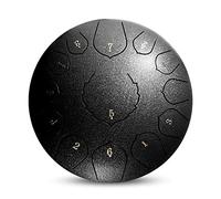Steel Tongue Drum 15 Note 14 Inches，D Key Concert Percussion Instruments With Waterproof Bag， Music Book， Drum Mallets and Picks，Professional Steel Drums For，Black-12 inches 13 tones