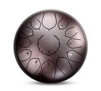 Steel Tongue Drum 15 Note 14 Inches,D Key Concert Percussion Instruments With Waterproof Bag, Music Book, Drum Mallets and Picks,Professional Steel Drums For,Maroon-12 inches 13 tones