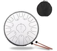 Steel Tongue Drum 15 Notes 12.5inch Tongue Drum Percussion Send Tote Bag Drum Hammer Sheet Music Finger Set Mat Steel Alloy Drum C Key Beginner Zen Drum Percussion Meditation Yoga Music Educ