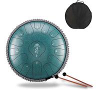 Steel Tongue Drum 15 Notes 12.5inch Tongue Drum Percussion Send Tote Bag Drum Hammer Sheet Music Finger Set Mat Steel Alloy Drum C Key Beginner Zen Drum Percussion Meditation Yoga Music Educ