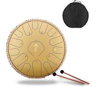 Steel Tongue Drum 15 Notes 12.5inch Tongue Drum Percussion Send Tote Bag Drum Hammer Sheet Music Finger Set Mat Steel Alloy Drum C Key Beginner Zen Drum Percussion Meditation Yoga Music Educ