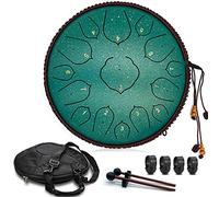 Steel Tongue Drum, 15 Notes 14 inch C-Key - Handpan Percussion Instrument - Tank Chakra Drums with Padded Travel Bag, 2 Mallets, for Meditation, Entertainment, Decompression, Music and Gift