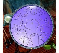 Steel Tongue Drum 15 Notes 14 Inch Handpan Drum Percussion Instrument Tank Drum Chakra Drum for Meditation, Yoga and Zen with Travel Bag