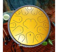 Steel Tongue Drum 15 Notes 14 Inch Handpan Drum Percussion Instrument Tank Drum Chakra Drum for Meditation, Yoga and Zen with Travel Bag
