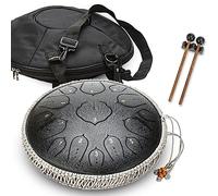 Steel Tongue Drum, 15 Notes 14 Inches Percussion Instrument Hand Pan Drum, 2 Ways To Play/High and Low Pitch Free Switching, for Personal Meditation/Music Therapist