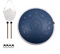 Steel Tongue Drum 15 Notes 14Inches Percussion Instrument,With Rope Decoration And Mallets,Bag, Music Book。Formusicaleducation Concert Mind Healing,Purple