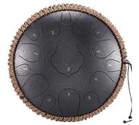 Steel Tongue Drum 15 Notes Dish Shape Drum 12 Inches Manual Percussion For Adult Slit Drums Handpan Drum with Rope Decoration and Mallets, Bag, Music Book
