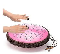 Steel Tongue Drum 15 Notes, Hand Drum D Major Percussion Instrument, with Bag, Music Book, Mallets, Finger Picks,for Meditation Yoga and Zen