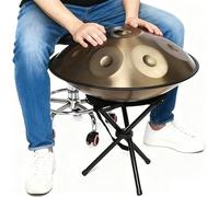 Steel Tongue Drum 22 Inch 10 Notes Adults Musical Percussion Instrument Personal Meditation Drum For Outside - Musician Gift For Family And Friends(Black)