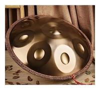 Steel Tongue Drum,22 Inches 9Notes 10Notes Handpan Tank Drum Kit,D Minor Percussion Instrument for Yoga,Meditation,Musical Education (Gold 22Inch 9Notes)