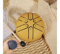 Steel Tongue Drum 3 Inch 6 Note Rain Drum - Steel Hand Pan Percussion Instruments, Handpan Style Meditation Drum, Handpan Drums Sets, For Meditation, Yoga & Zen(F)