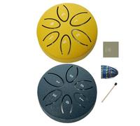 Steel Tongue Drum - 3 Inch 6 Notes Instrument, Outdoor Music Tool, Healing Sound Maker, Educational Rhythm Kit | Steel 6 Notes for Beginners School Class Lawn Yard Backyard Home Yoga Use