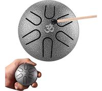Steel Tongue Drum 3 inch 6 Notes, Mini Hand Drums Musical Percussion Instrument with Drumstick and Music Book, Mallet Percussion Instrument for Music Enlightenment, Camping or Yoga Meditation