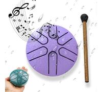 Steel Tongue Drum- 3 Inch 6 Notes Rain Drum for Garden, Waterproof Rain Drum for Outside When It Rains, Mini Hand Yard Rhythm Rain Drum for Outdoor Garden Symphony (Purple)