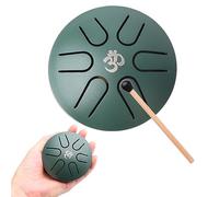 Steel Tongue Drum - 3 Inch 6 Notes Tongue Drum, Portable Handpan Drums with Music Book, Mallets, Rain Drum for Sound Healing, Meditation, Relaxation, Mind Healing, Musical Education and Yoga (Green)