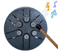 Steel Tongue Drum, 3 inch 6 Tone Pocket Drums Mini Steel Tongue Drum,Promoting Relaxation,Great for Yoga Meditation, Camping, Music Enlightenment (Color : Navy Blue)