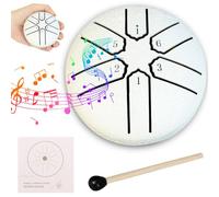 Steel Tongue Drum, 3 Inch 6 Tone Tongue Drum, Pan Percussion Instrument, Steel Tongue Drum, Steel Pan Tones Percussion Instrument, Handpan Steel with Beaters, Tongue Drum for Meditation Yoga Sound