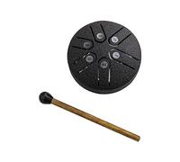 Steel Tongue Drum 3 Inch, Handpan Drum Percussion Instrument for Meditation Entertainment Musical Education Concert Mind Healing Yoga, Percussion Instruments,Hand Pan Drum, Drum Mallets (Black)