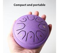 Steel Tongue Drum 4 Inch 8 Notes C Key Percussion Instrument Portable Handpan Drum with Mallets for Music Yoga Meditation Beginners Professionals Family Friends Christmas Gift (Purple)