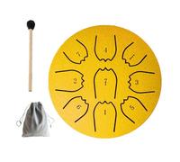 Steel Tongue Drum 4 Inch 9 Notes, Rain Drum Percussion Instrument for Meditation Yoga Music Education Garden Outside Carbon Steel with Bag and Mallets, Musical Gift for Beginners (Golden)