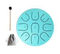 Steel Tongue Drum 4 Inch 9 Notes, Rain Drum Percussion Instrument for Meditation Yoga Music Education Garden Outside Carbon Steel with Bag and Mallets, Musical Gift for Beginners (Blue)