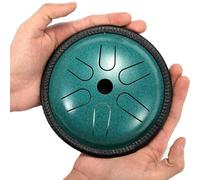 Steel Tongue Drum 5.5 Inches 6 Notes, C Key Handpan Ethereal Drum with Storage Bag for Outside Garden Sound Healing, Percussion Instrument for Music Enlightenment, Camping or Yoga Meditation (Green)