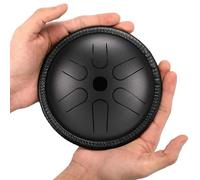 Steel Tongue Drum 5.5 Inches 6 Notes, C Key Handpan Ethereal Drum with Storage Bag for Outside Garden Sound Healing, Percussion Instrument for Music Enlightenment, Camping or Yoga Meditation (Black)