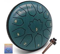 Steel Tongue Drum 6.5-Inch 11 Notes - Rain Drum for Outside & Garden, with Soft Bag, Mallets and Music Book - for Meditation, Relaxation, Music Learning & Music Gift - VESYMAN