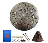 Steel Tongue Drum, 6 In 11 Notes Hand Pan Drums with Music Book Mallets and Carry Bag Musician Gift for Family and Friends, Tongue Drum for Meditation Yoga (Silver)
