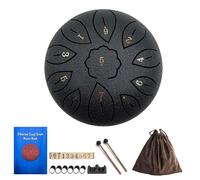 Steel Tongue Drum, 6 In 11 Notes Hand Pan Drums with Music Book Mallets and Carry Bag Musician Gift for Family and Friends, Tongue Drum for Meditation Yoga(Black)