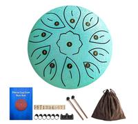 Steel Tongue Drum, 6 In 11 Notes Hand Pan Drums with Music Book Mallets and Carry Bag Musician Gift for Family and Friends, Tongue Drum for Meditation Yoga(Lake Blue) (Lake Blue)