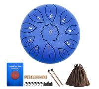 Steel Tongue Drum, 6 In 11 Notes Hand Pan Drums with Music Book Mallets and Carry Bag Musician Gift for Family and Friends, Tongue Drum for Meditation Yoga (Blue)