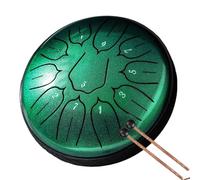 Steel Tongue Drum 6 Inch 11 Notes D5 Drums Tone Ethereal Handpan Drum Instrument Musical Instruments for recitals, concerts(Green)