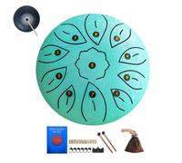 Steel Tongue Drum 6 Inch 11 Notes G Tone Hand Pan Garden Rain Drum Musical Instruments Handpan Drum Percussion Waterproof Rain Chime With Soft Bag Music Book 2 Mallets for Meditation Or Yoga(Blue2)