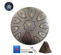 Steel Tongue Drum 6 Inch 11 Notes G Tone Hand Pan Garden Rain Drum Musical Instruments Handpan Drum Percussion Waterproof Rain Chime With Soft Bag Music Book 2 Mallets for Meditation Or Yoga(Silver)