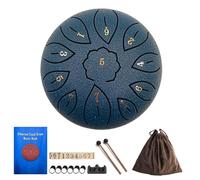 Steel Tongue Drum 6 Inch 11 Notes Musical Percussion Instrument Rain Drum with Music Book Mallets and Carry Bag Musician Gift for Family and Friends