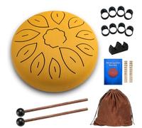 Steel Tongue Drum, 6 Inch 11 Tone Tongue Drum, Pan Percussion Instrument, Steel Tongue Drum, Steel Pan Tones Percussion Instrument, Handpan Steel with Beaters, Tongue Drum for Meditation Yoga Sound