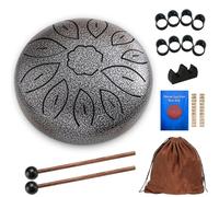 Steel Tongue Drum, 6 Inch 11 Tone Tongue Drum, Pan Percussion Instrument, Steel Tongue Drum, Steel Pan Tones Percussion Instrument, Handpan Steel with Beaters, Tongue Drum for Meditation Yoga Sound