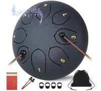 Steel Tongue Drum 6 Inch 8 Note Music Percussion Instrument Outdoor Rain Drum Musician Gift for Family and Friends