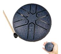 Steel Tongue Drum, 6 Inch, 8 Note Percussion Instrument, Lotus Design (purplish blue)