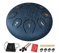 Steel Tongue Drum 6 Inch 8 Note Rain Drums for Outdoor C Major Hanging Instrument Handpan for Kids Essential Hand Pan for Meditation Yoga Music Education Navy Blue