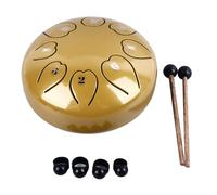 Steel Tongue Drum, 6 Inch 8 Note Tongue Chakra Drums Mini Meditation Rain Chime Calming Percussion Instrument for Relaxation Meditation (Yellow)