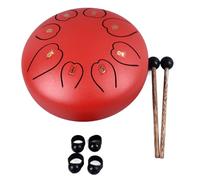 Steel Tongue Drum, 6 Inch 8 Note Tongue Chakra Drums Mini Meditation Rain Chime Calming Percussion Instrument for Relaxation Meditation (Red)